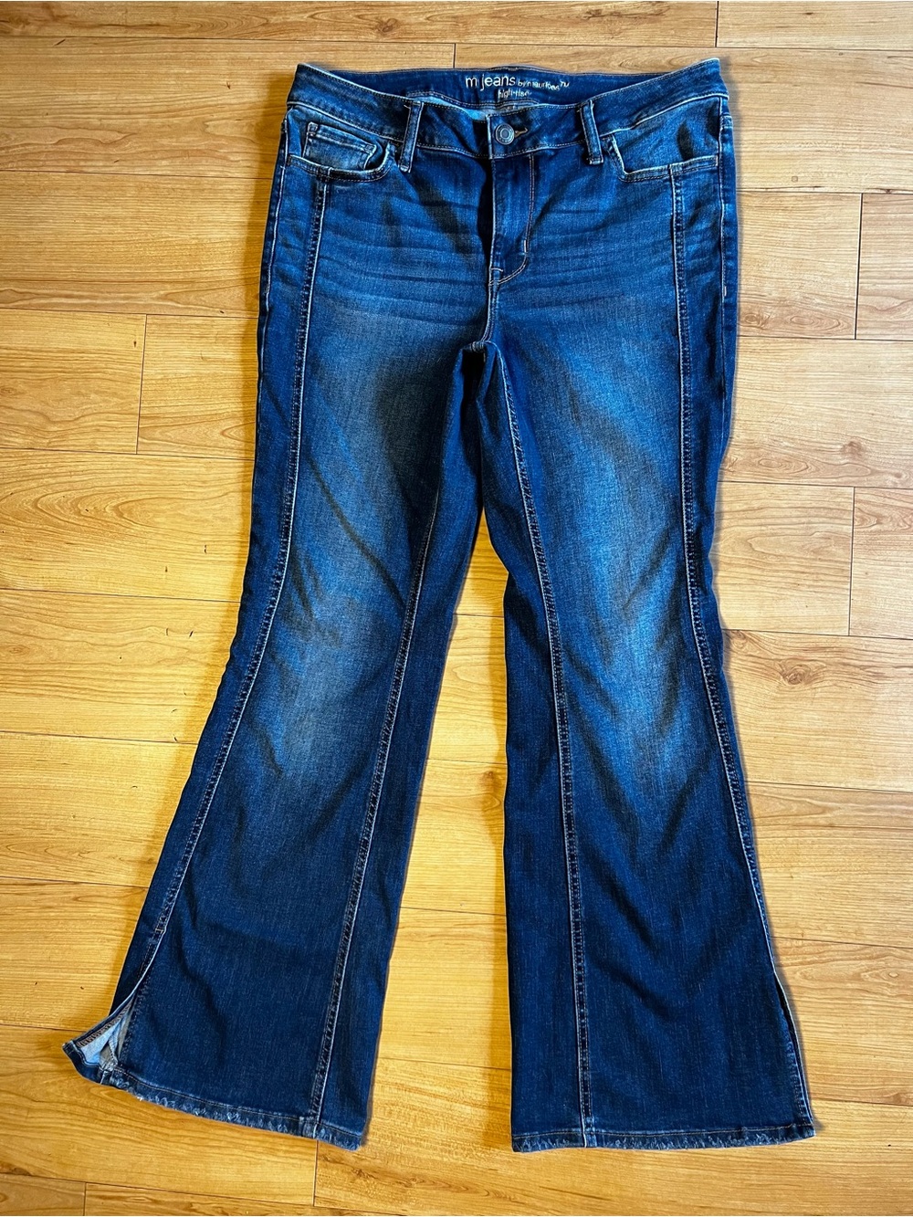 Maurices M Jeans 14W High Rise Flare Jeans Dark Wash Y2K 70s